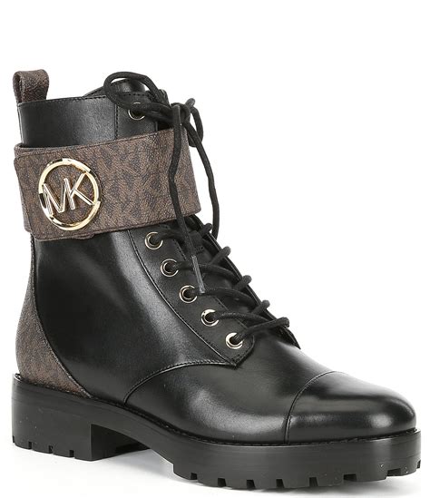 michael kors lug sole leather ankle boots with studs|MICHAEL Michael Kors Women's Blake Burnished Leather Lug .